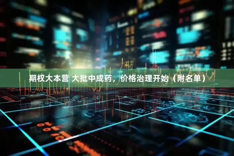 期权大本营 大批中成药，价格治理开始（附名单）